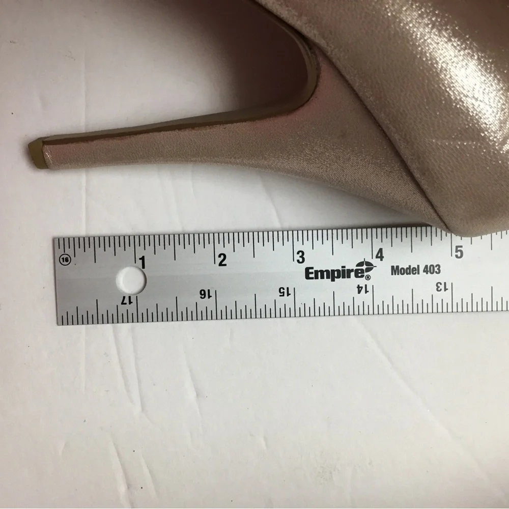 Enzo Angiolini leather Pink Champagne Platform Heels Size 7 Shimmer